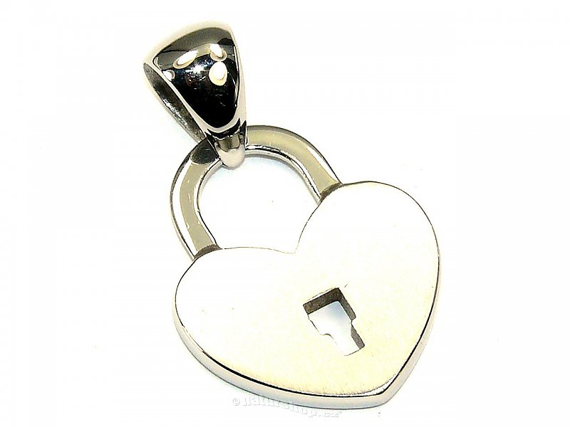 Steel Heart Pendant with lock typ092