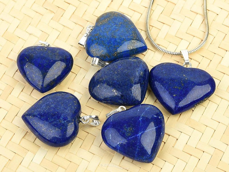 Lapis lazuli heart-shaped pendant Ag handle