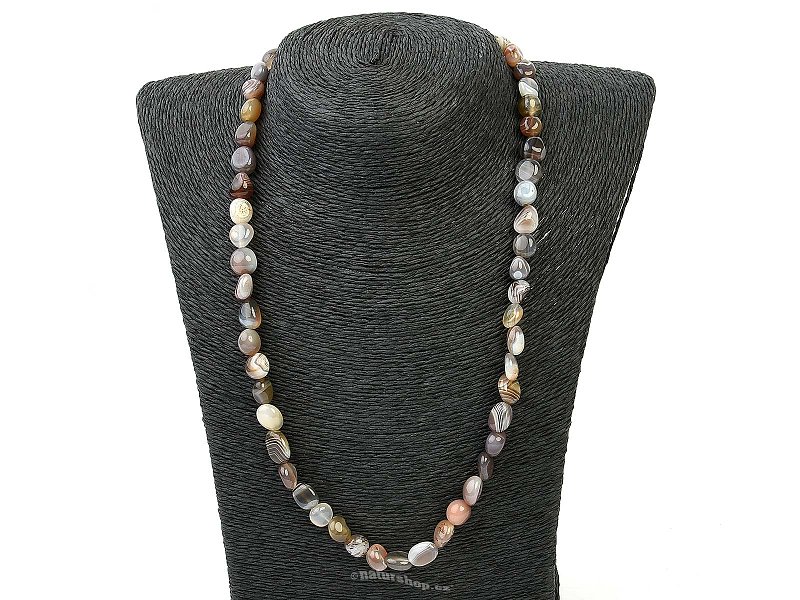 Agate gray necklace Ag clasp 51 - 52cm