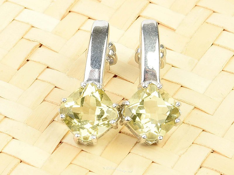 Brazilite earrings diamond standard cut Ag 925/1000 + Rh