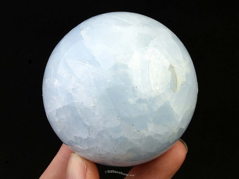 Blue calcite ball from Madagascar 362g