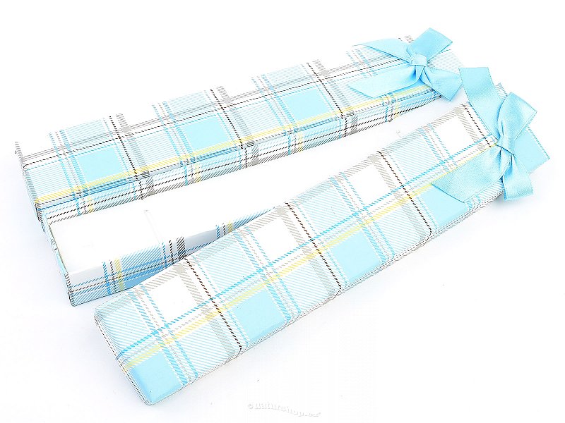 Gift box for bracelet blue with ribbon 22 x 4.5 cm