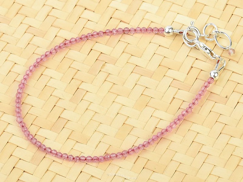 Pink topaz cut bracelet Ag 925/1000 fastening