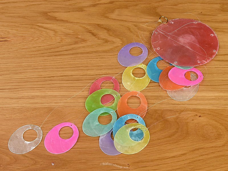 Colorful chime made of mother of pearl ovals