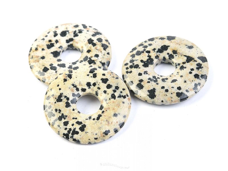 Donut 30mm Jaspis dalmatin na kůži