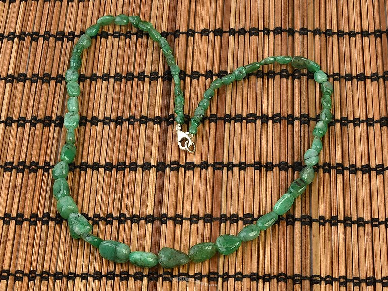 Náhrdelník leštěný smaragd 45cm Ag 925/1000 (18,1g)