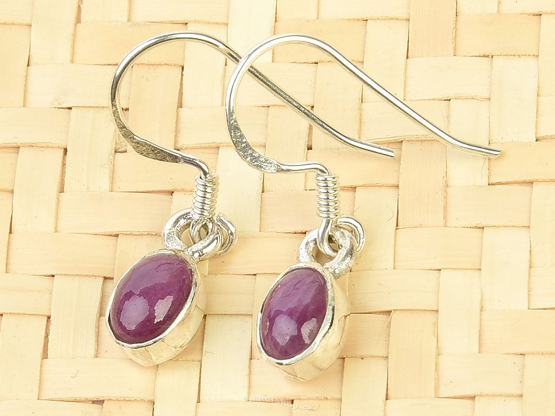 Ruby oval earrings Ag 925/1000