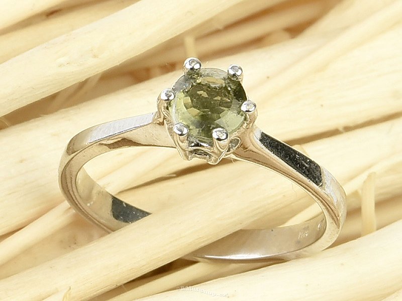 Vltavín prsten kulatý 5mm standard brus Ag 925/1000