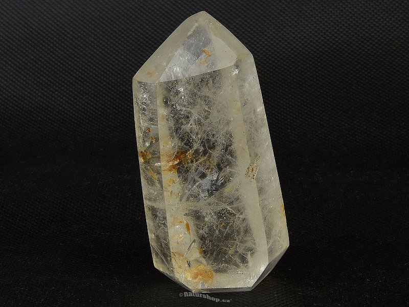 Crystal with limonite slanted point 178g