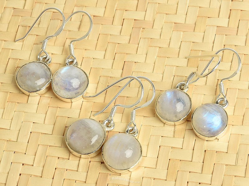 Round moonstone earrings (Ag 925/1000)