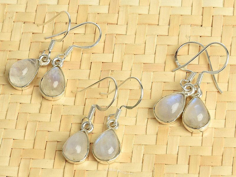 Earrings moonstone smaller drop Ag 925/1000