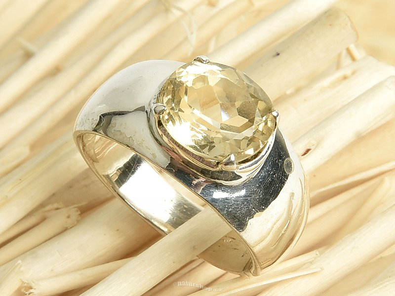 Ring citrine cut oval size 53 Ag 925/1000 6.5g
