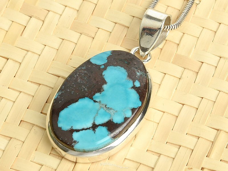 Pendant with turquoise oval Ag 925/1000 8.9g