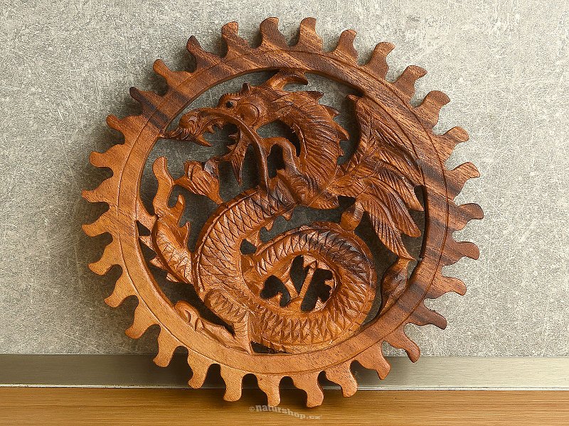 Chinese dragon carved relief 20cm