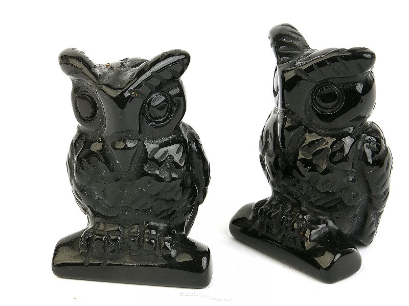 Black obsidian owl approx. 48mm