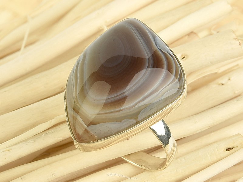 Silver ring with agate size 55 Ag 925/1000 7.0g