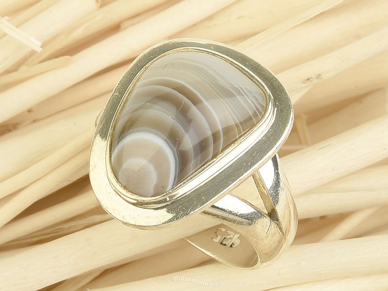 Achátový prsten stříbrný vel.54 Ag 925/1000 7,1g