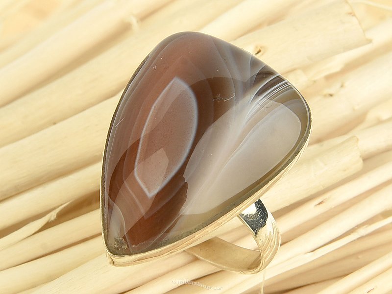 Agate silver ring size 54 Ag 925/1000 5.5g