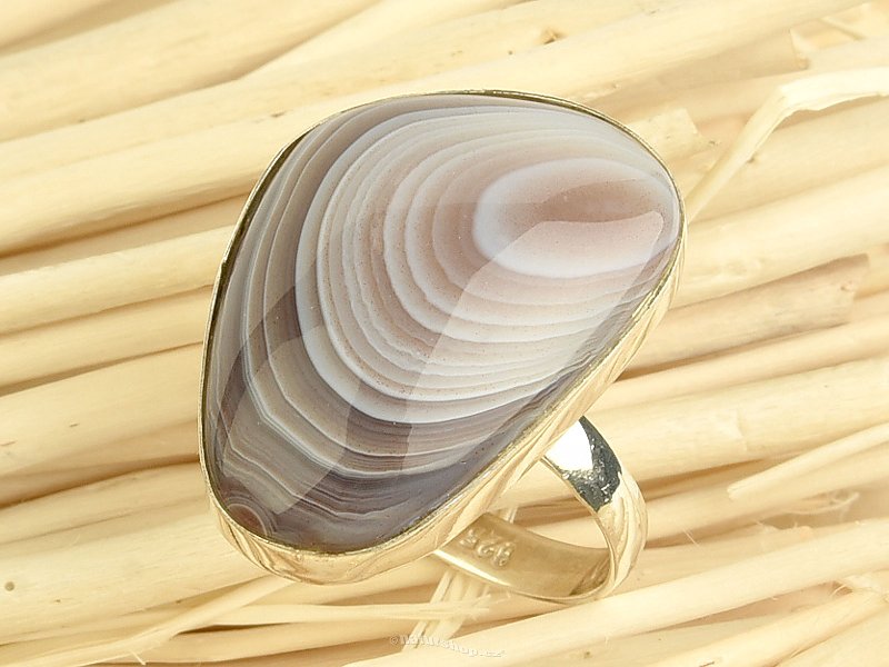 Stříbrný prsten s achátem vel.53 Ag 925/1000 6g