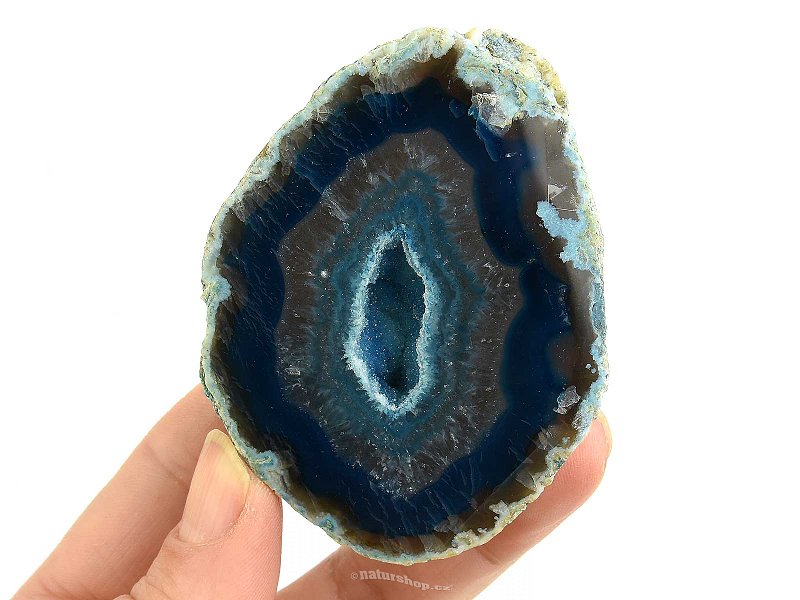 Agate geode dyed blue 133g