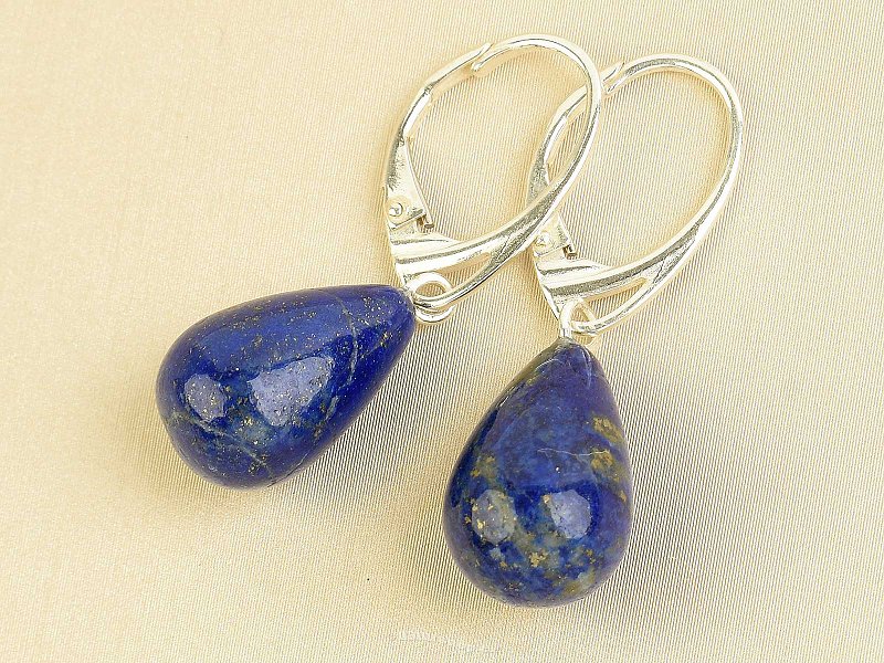 Lapis lazuli drop 16 x 10mm earrings Ag 925/1000