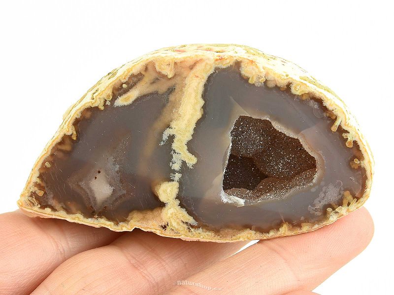 Natural agate geode with cavity 141g