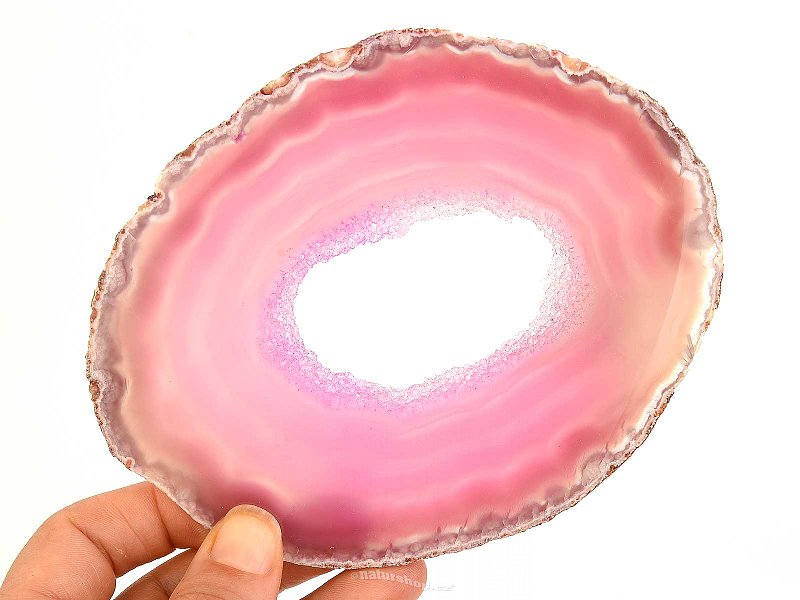 Agate dyed slice with cavity (Brazil) 133g