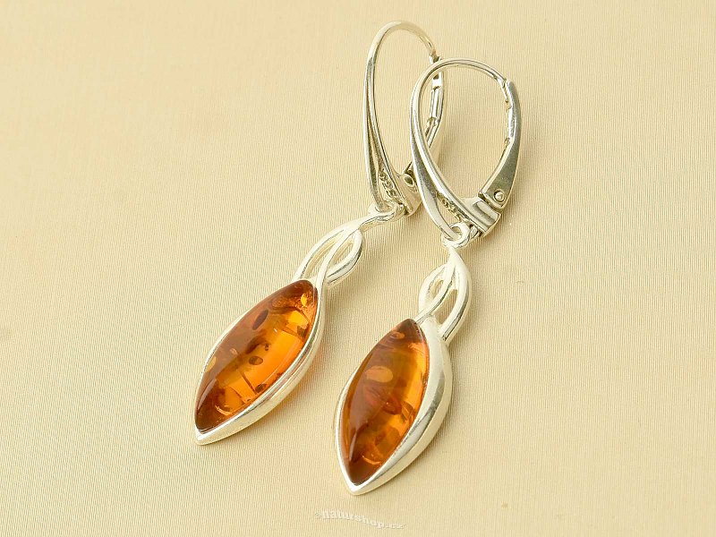 Silver earrings with amber Ag 925/1000 3.8g