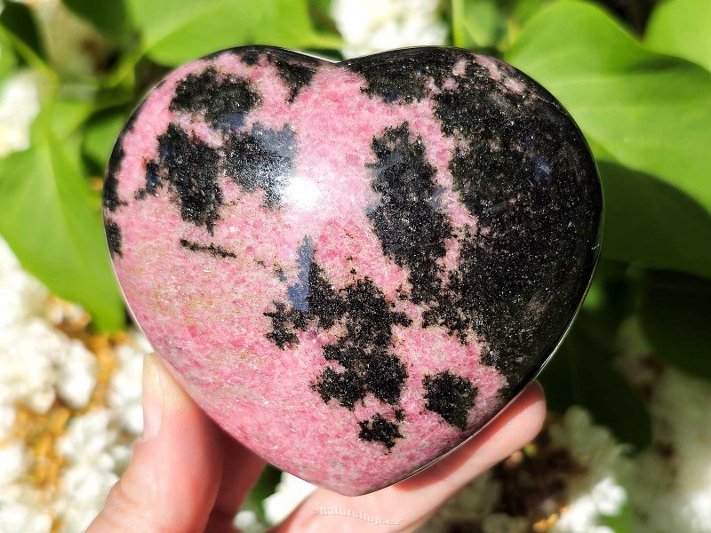 Smooth rhodonite heart from Madagascar 574g