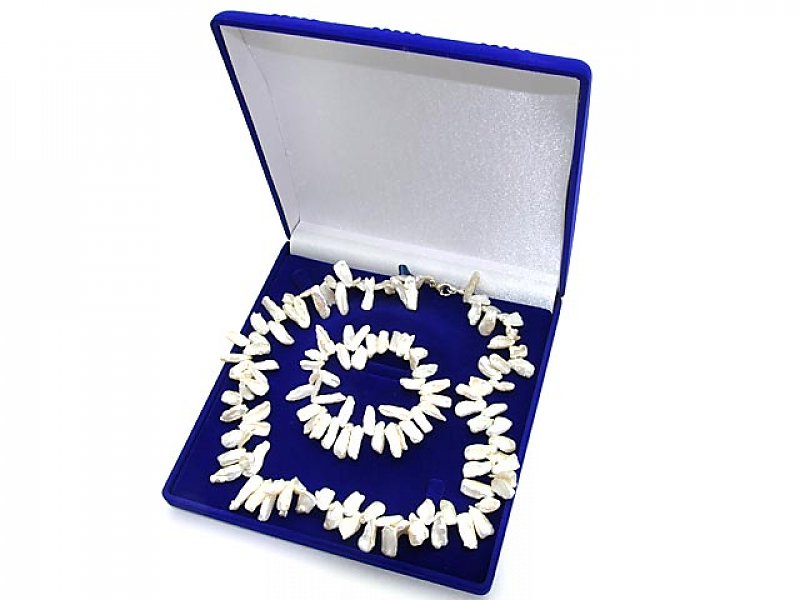 Gift Set - White Biwa pearls typ232
