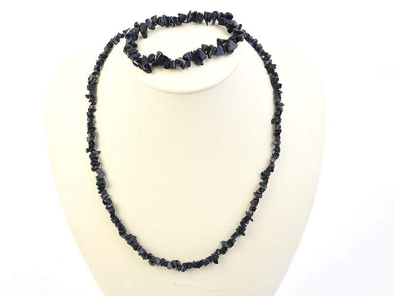 Aventurine Synth. dark jewelry set - necklace + bracelet