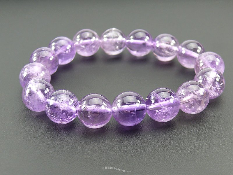 Light amethyst beads bracelet 12 mm