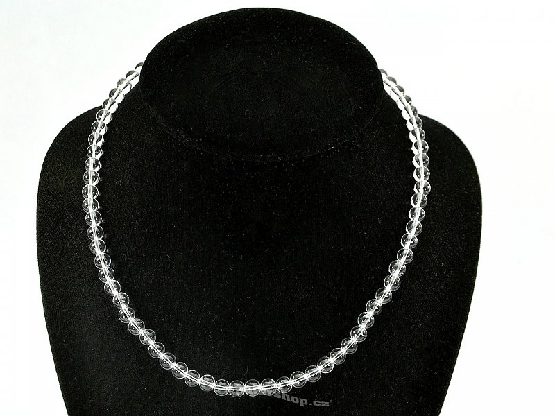 Crystal necklace beads 6 mm 46 cm