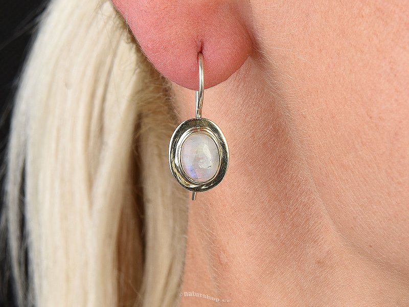 Birthstone earrings oval, 6.46 g Ag 925/1000