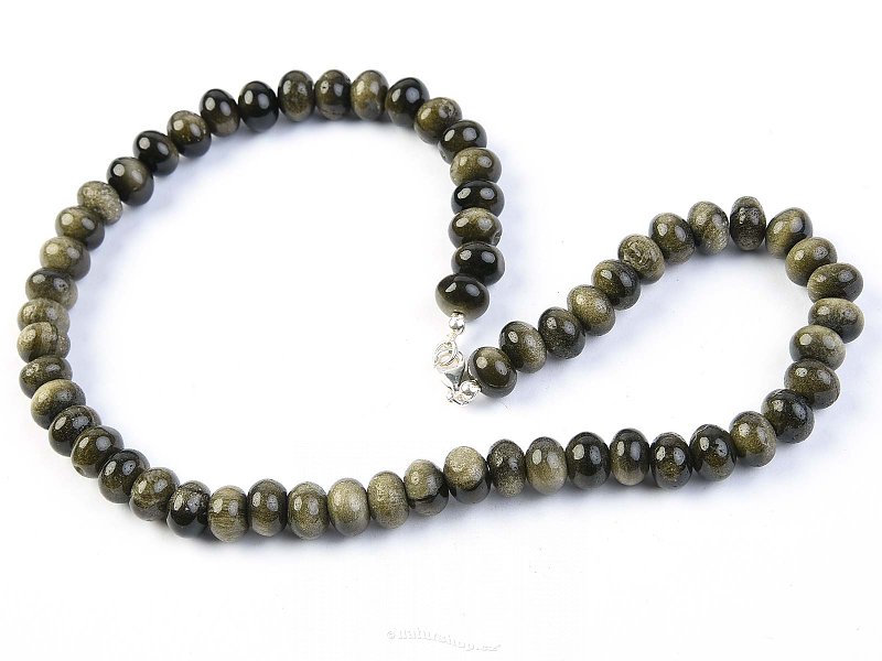 Obsidian silver necklace 45 cm