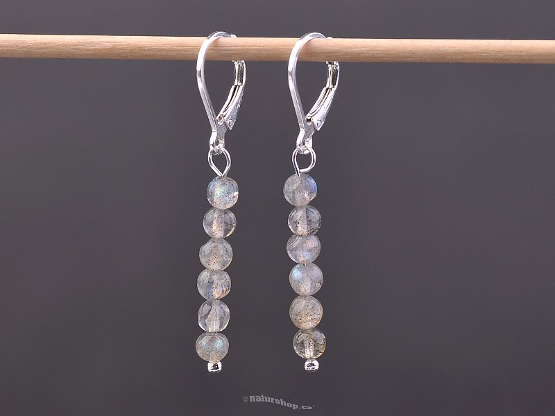 Labradorite beads earrings mini 4 mm