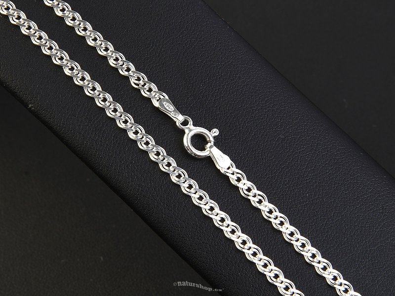 Silver necklace tříočkový 42 cm approx 4.9 g Ag 925/1000