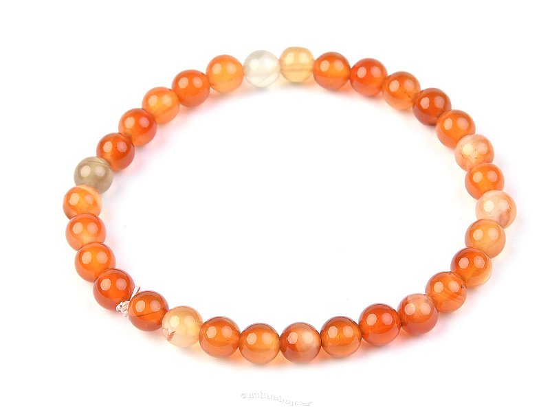 Carnelian beads bracelet smooth 6 mm