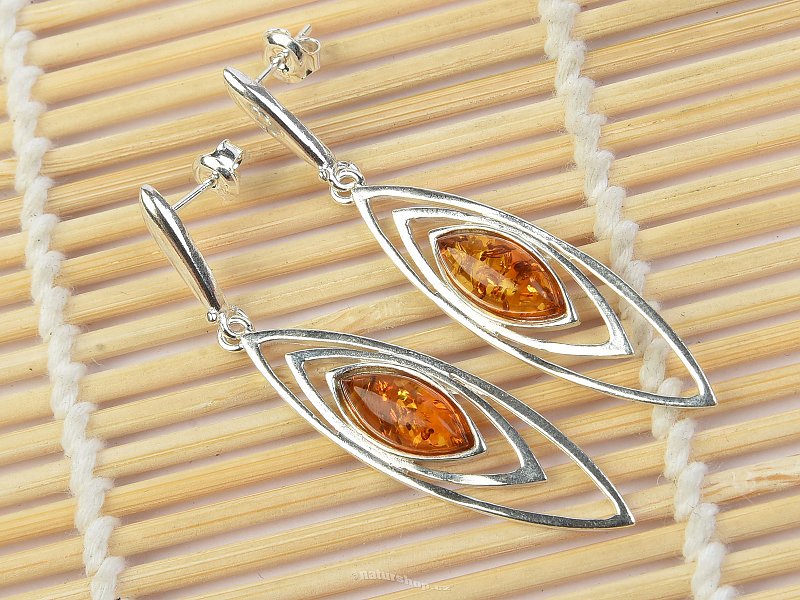 Amber earrings silver Ag 925/1000