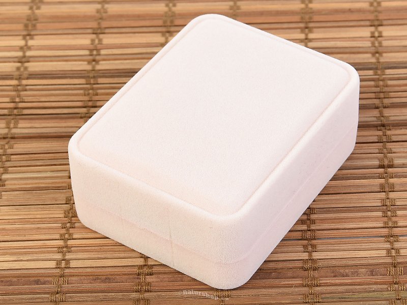 Velvet gift box rectangular cream 7.8 x 6cm