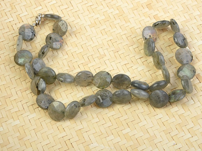 Labradorit necklace cut flat shapes 50cm