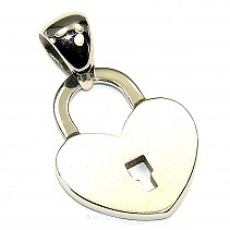Steel Heart Pendant with lock typ092