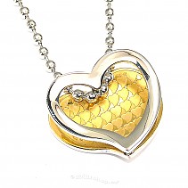 Surgical steel heart pendant typ099