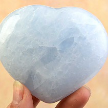 Smooth heart calcite blue 72mm