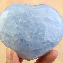 Smooth heart calcite blue 70x84mm