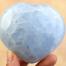 Hladké srdce kalcit modrý 74mm