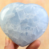 Smooth heart calcite blue 76mm