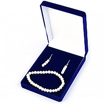 Gift set of white pearls 7mm Ag fastening