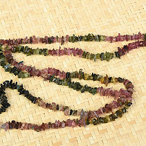 Turmalín multicolor náhrdelník 90cm sekané kousky