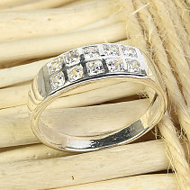 Ring with zircons size 53 Ag 925/1000 2,7g
